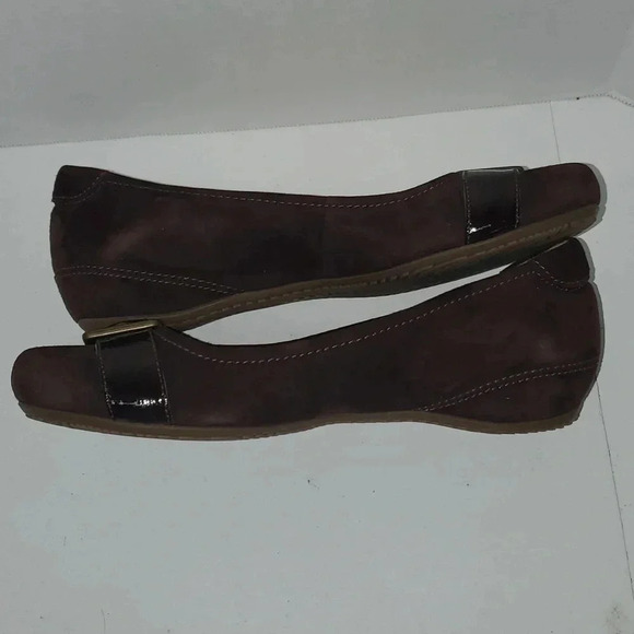 ECCO BUCKLE BALLERINA FLATS SUEDE COFFEE ESPRESSO BROWN WOMENS 37 - Picture 12 of 14